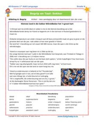cover image of Grade 6 Afrikaans Begrip: Sokker Wereldbeker